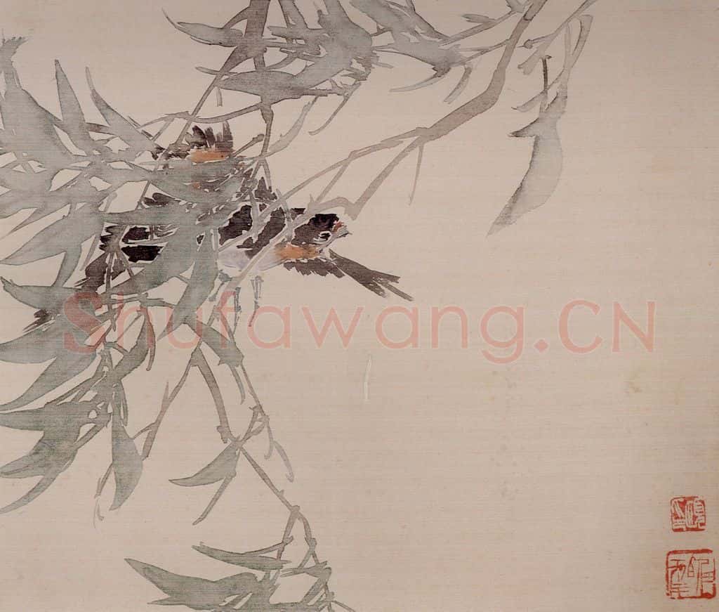 清 任颐《花鸟图册》书画作品