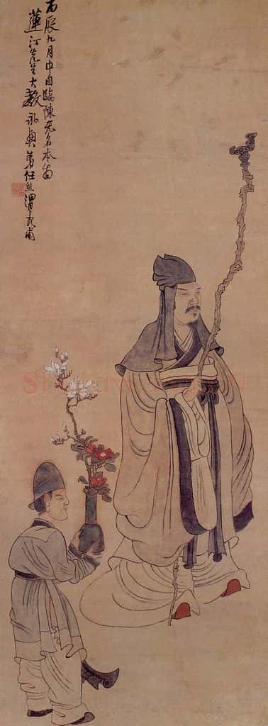 清 任熊《临陈字人物图》书画作品