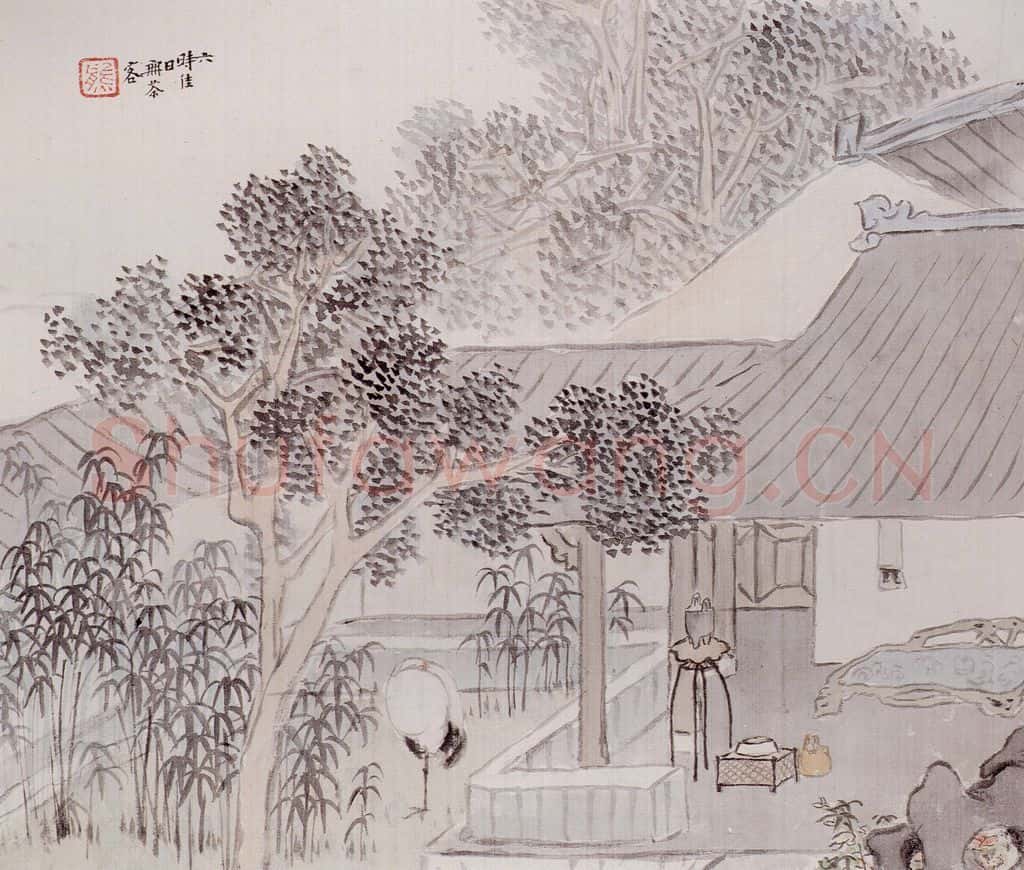 清 任熊《姚大梅诗意图册》书画作品