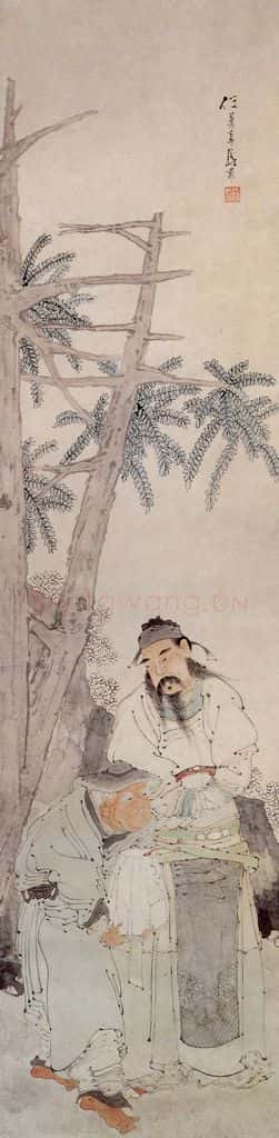 清 任薰《人物图屏》书画作品