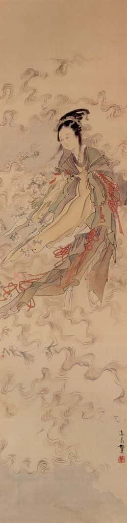 清 任薰《松菊锦鸡图》书画作品