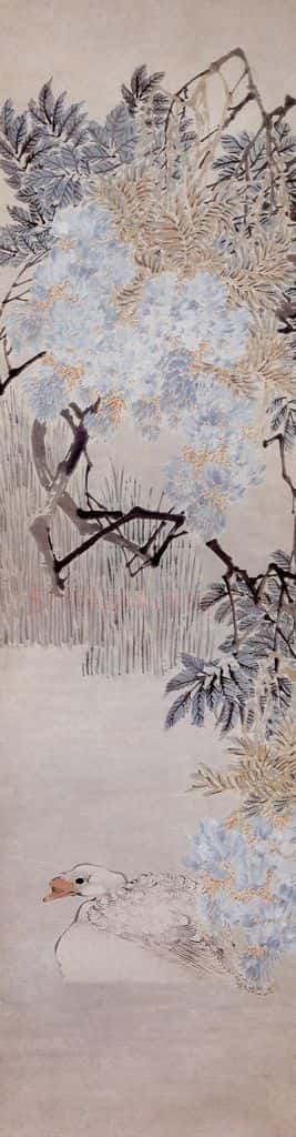 清 任薰《花鸟图屏》书画作品