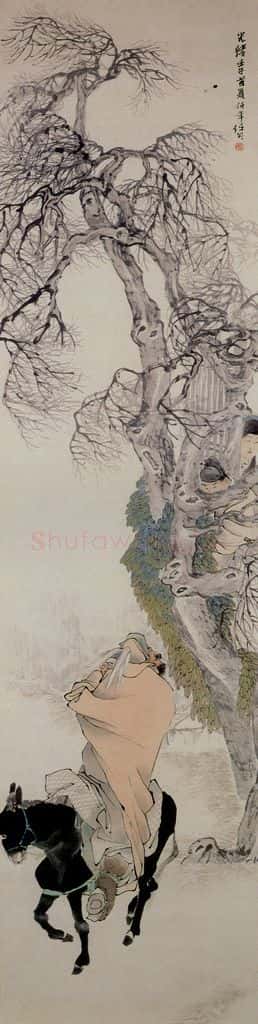 清 任颐《风尘三侠图》书画作品