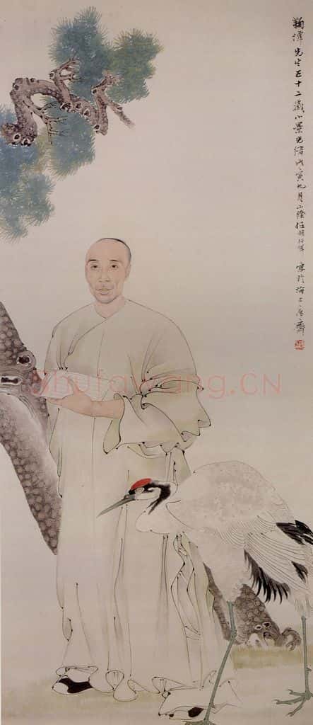 清 任颐《吴淦像图》书画作品