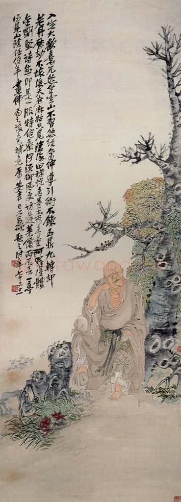 清 任颐《佛像图》书画作品