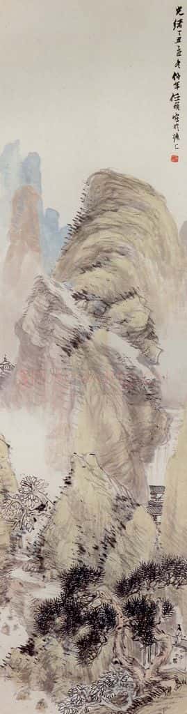 清 任颐《山水图》书画作品