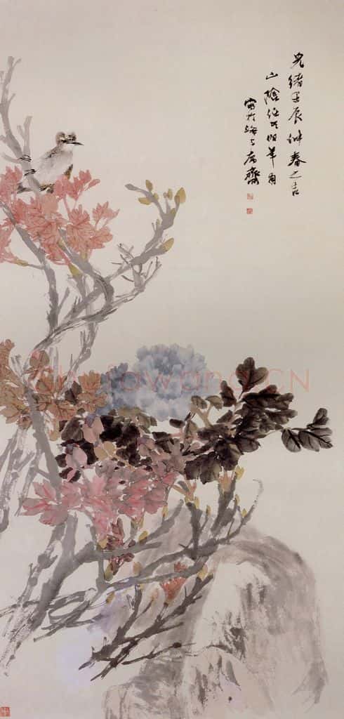 清 任颐《白头富贵图》书画作品