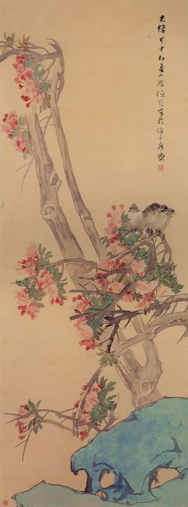 清 任颐《花鸟图》书画作品