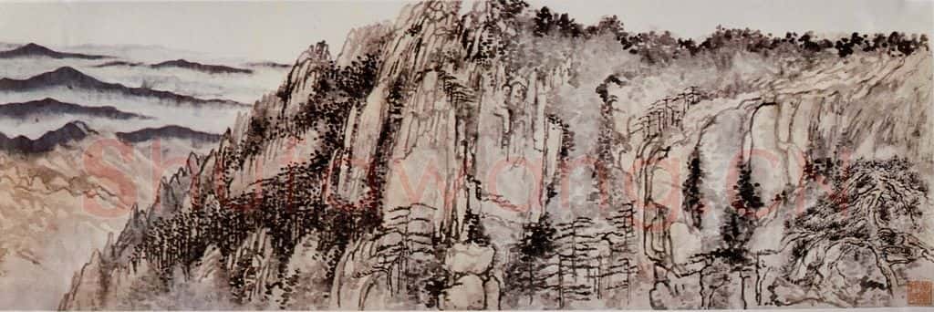 1969年 刘海粟 黄山西海门图卷 书画作品