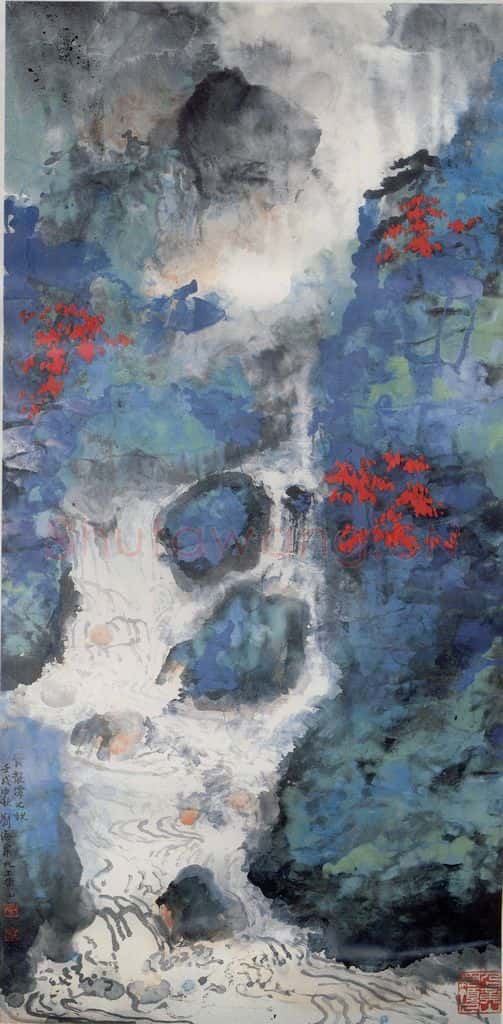 1982年 刘海粟 青龙潭之秋 书画作品