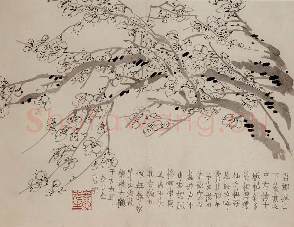 1757年 金农《梅花册》书画作品