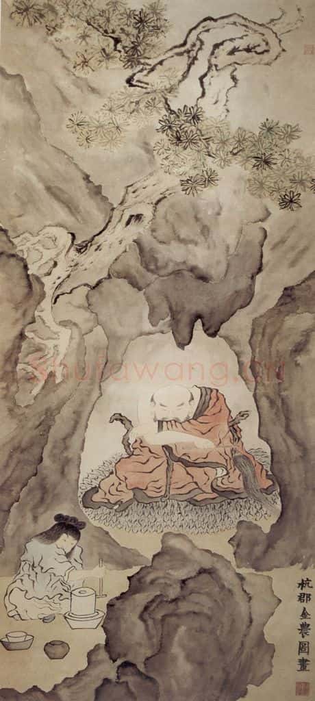 年代不详 金农《药师佛像》书画作品