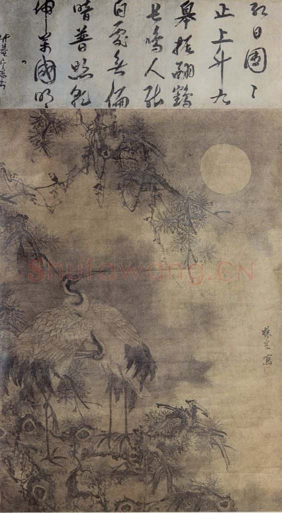 明 林良 花鸟屏(之三) 书画作品