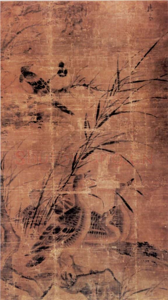 明 林良 喜鹊芦雁图 书画作品