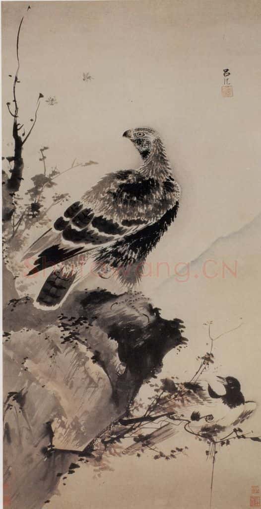 明 吕纪 鹰鹊图 书画作品