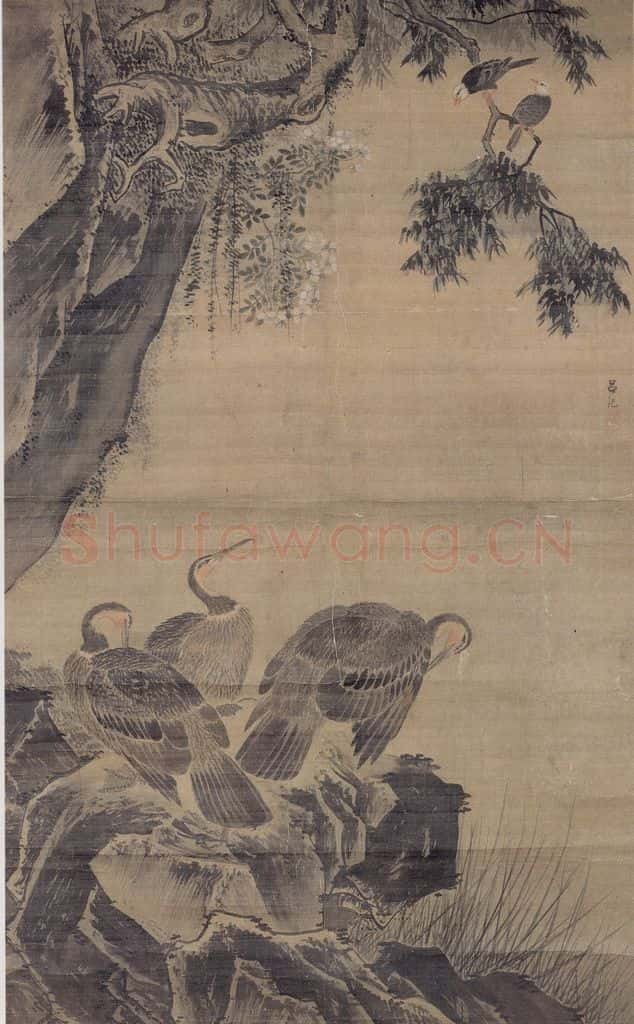 明 吕纪 三鸶图 书画作品