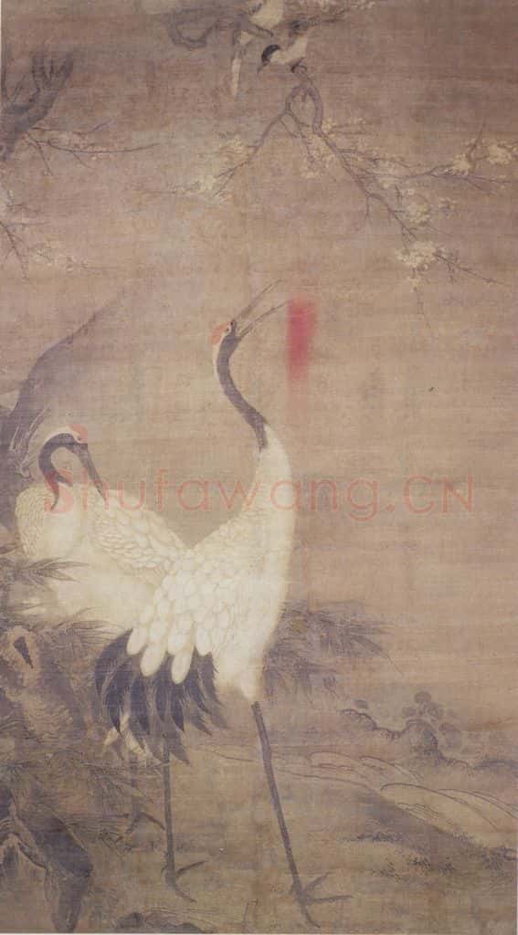 明 吕纪 双鹤图 书画作品