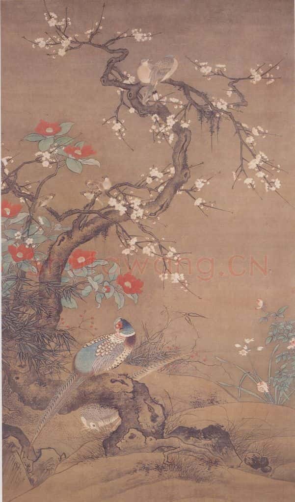 明 吕纪 山茶锦鸡图 书画作品
