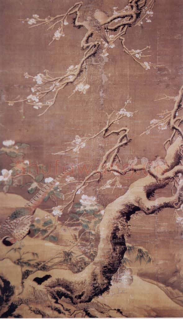 明 吕纪 雪梅锦鸡图 书画作品