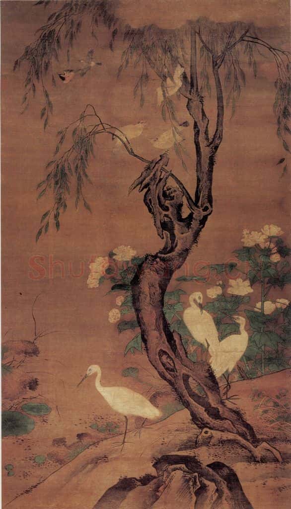 明 吕纪 三鸶图 书画作品