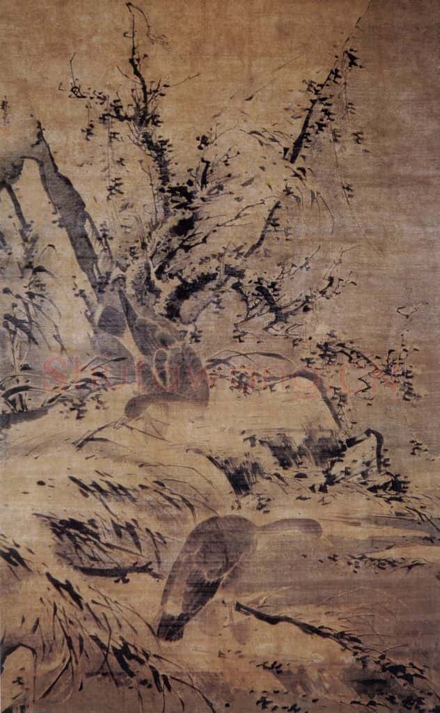 明 林良 雪景芦雁图 书画作品
