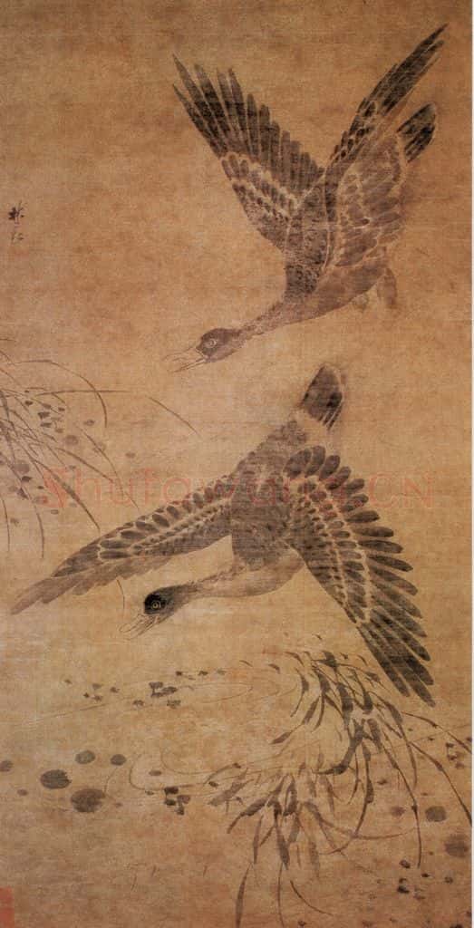 明 林良 芦雁图 书画作品