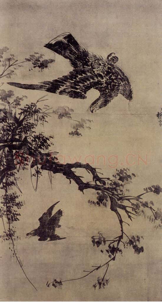 明 林良 秋鹰图 书画作品