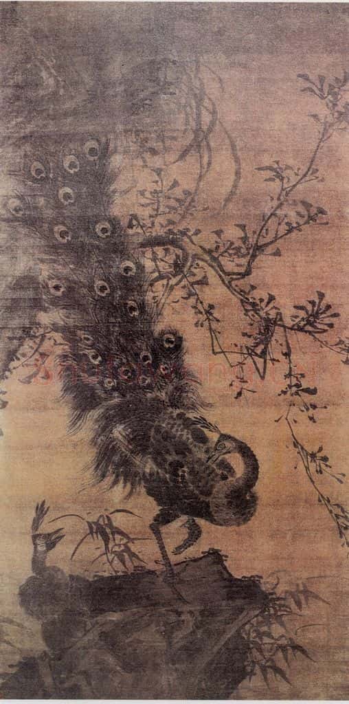 明 林良 孔雀图 书画作品
