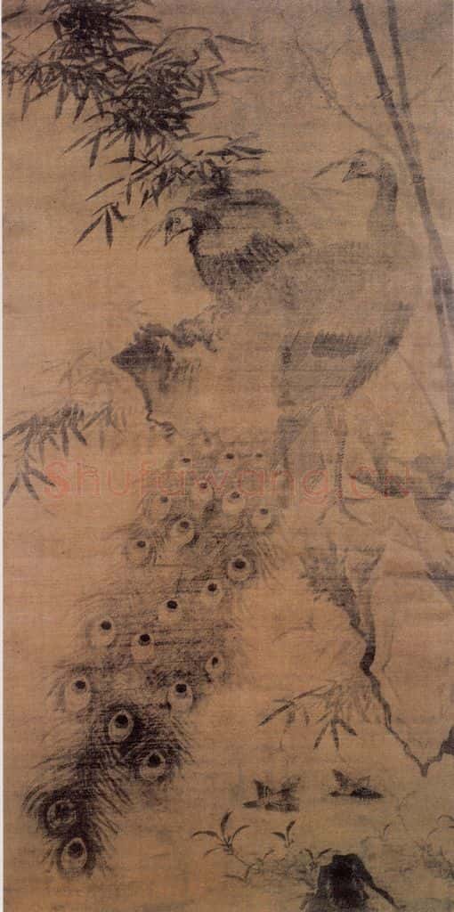 明 林良 孔雀图 书画作品