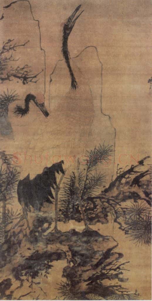 明 林良 松鹤图 书画作品
