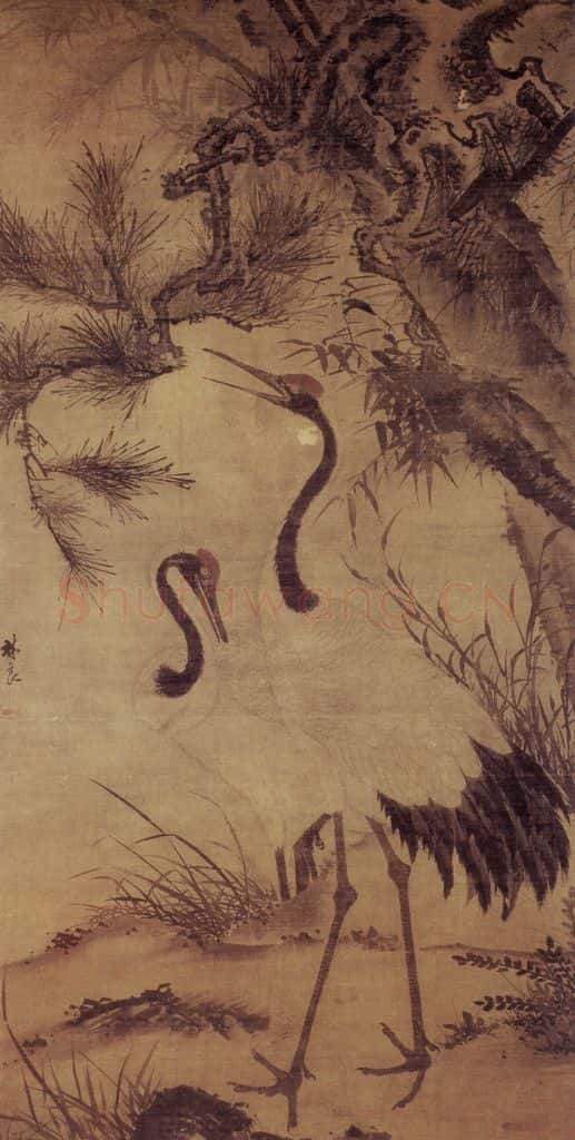 明 林良 松鹤图 书画作品