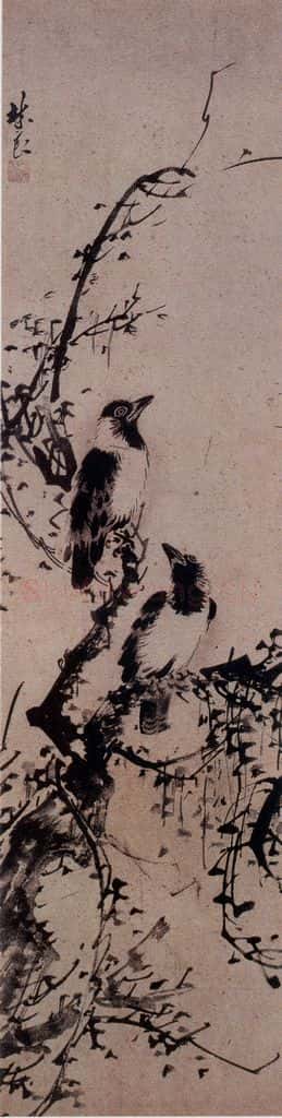 明 林良 枯木寒鸦图 书画作品