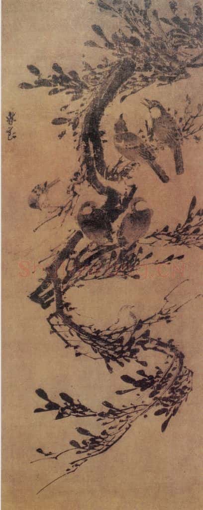 明 林良 白头翁图 书画作品