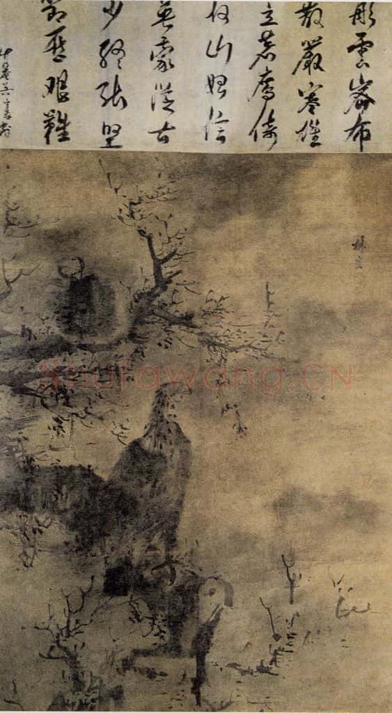 明 林良 花鸟屏(之一) 书画作品