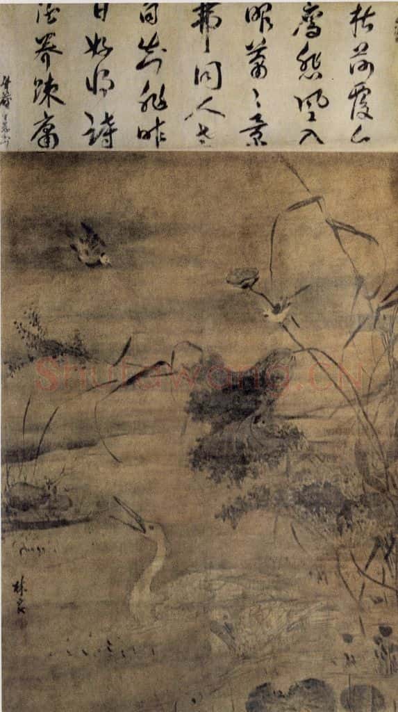 明 林良 花鸟屏(之二) 书画作品