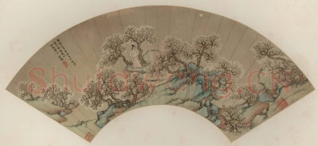 明 丁云鹏《罗浮花月》书画作品