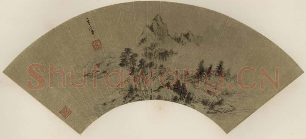 明 董其昌《平林远岫》书画作品