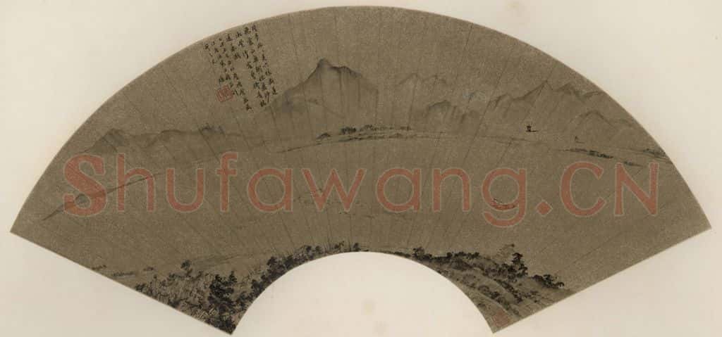 明 程嘉燧《青林暮潮》书画作品