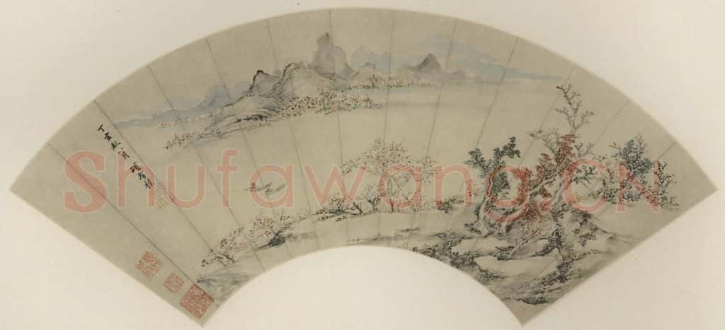 明 项圣谟《春江渔艇》书画作品