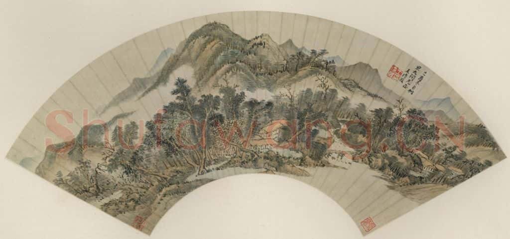 清 王时敏《茅屋云深》书画作品