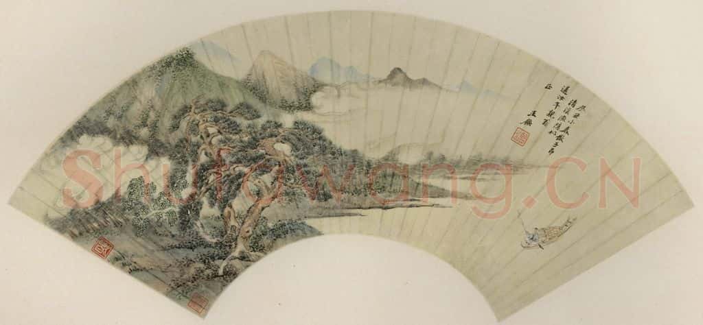 清 王鉴《松溪渔父》书画作品
