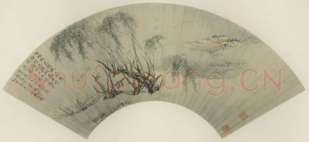清 吴历《春雁江南》书画作品