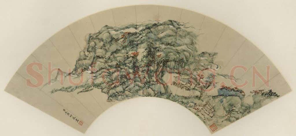 清 王原祁《青山白云》书画作品