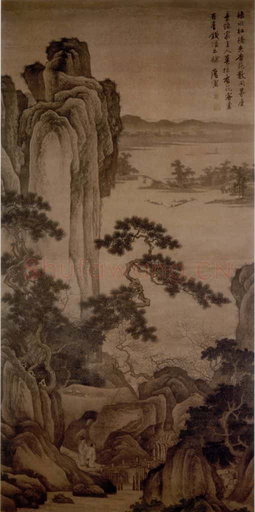明 唐寅《杏花山馆图》书画作品