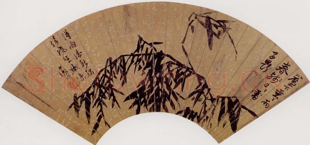 明 唐寅《雨竹图》书画作品