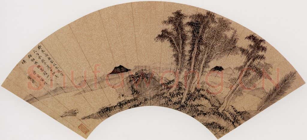 明 唐寅《南湖春水图》书画作品