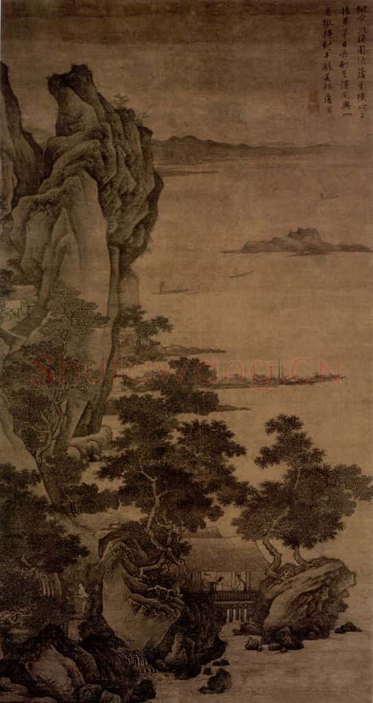 明 唐寅《楸枰一局图》书画作品