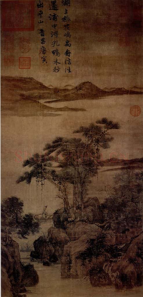 明 唐寅《花溪渔隐图》书画作品