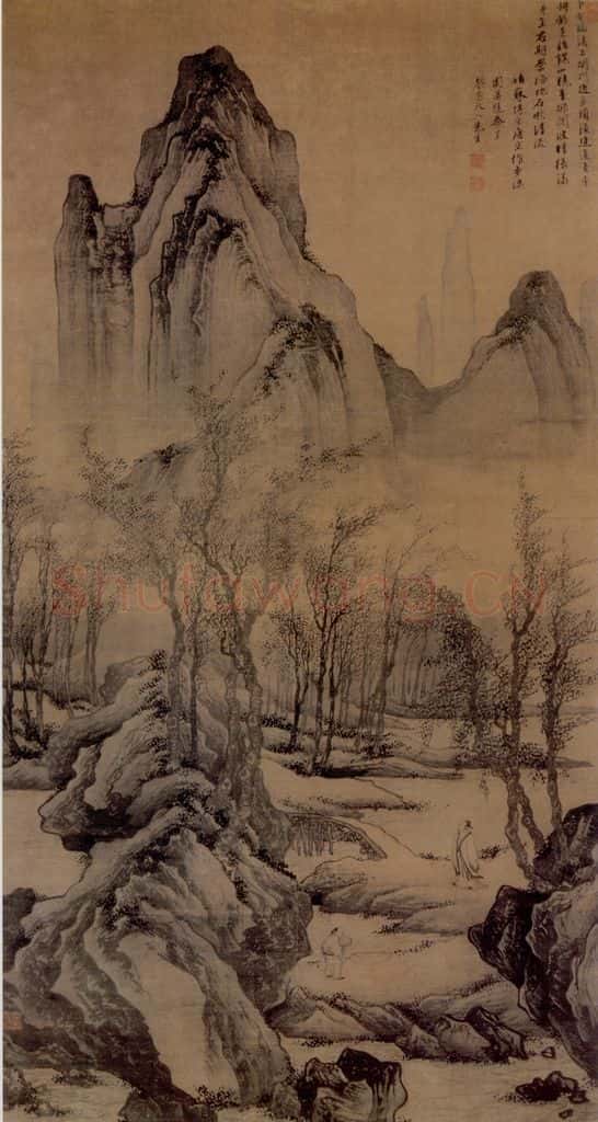 明 唐寅《步溪图》书画作品