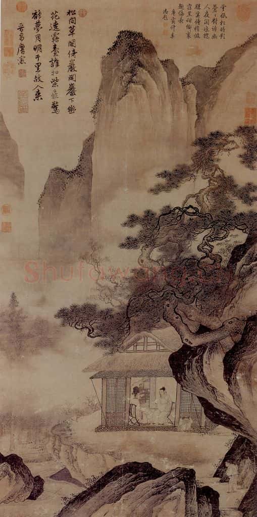 明 唐寅《山水图》书画作品